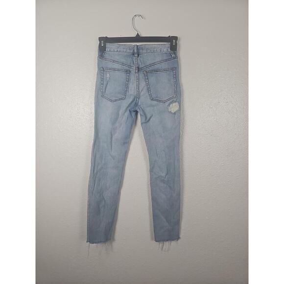 Free People Womens Distressed Light Wash Ripped Frayed Hem Jeans Size W24 XS - Picture 7 of 9